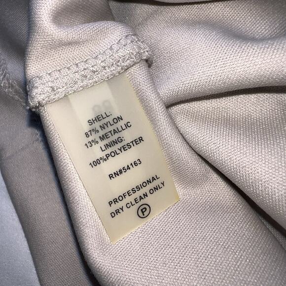 Calvin Klein Formal Dress Size 4 Champagne Lace One Shoulder Side Ruching Prom - Picture 12 of 14